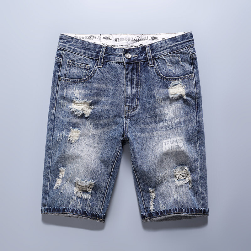 Zonbailon Summer Men's Ripped Jean Shorts Smooth Slim Fit Pants | eBay