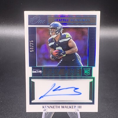 2022 PANINI ONE Kenneth Walker III On Card AUTO /75 Rookie