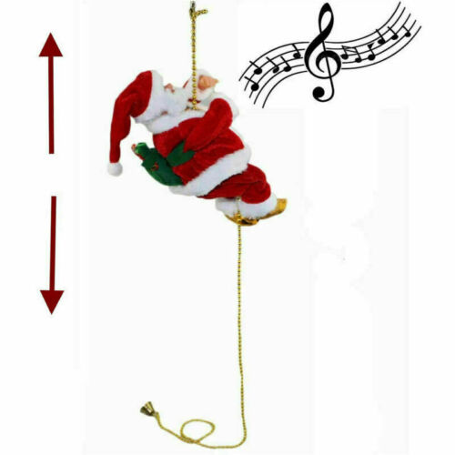 Climbing Ladder Electric Christmas Xmas Music Figurine Party Decor Santa Claus - Picture 2 of 16