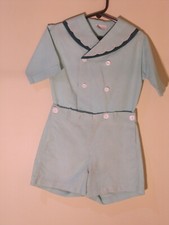 VTG PERFECTION TOGS Boy's Embellished Collar, Cotton 2-Piece Romper