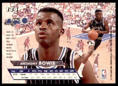 1993-94 Ultra Anthony Bowie Orlando Magic #134 | eBay