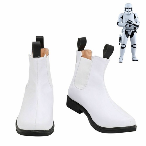 Star Wars Men White Shoes Cosplay Stormtrooper Short Boots Handmade Custom Made - Picture 3 of 3