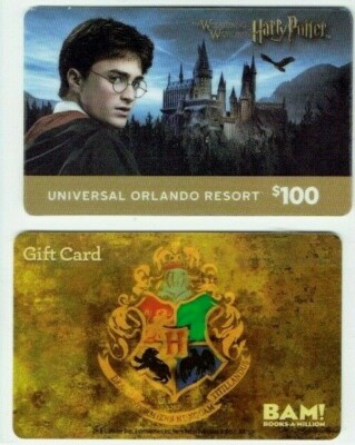 HARRY POTTER Gift Cards LOT of 2 - Universal Orlando & BAM! - No