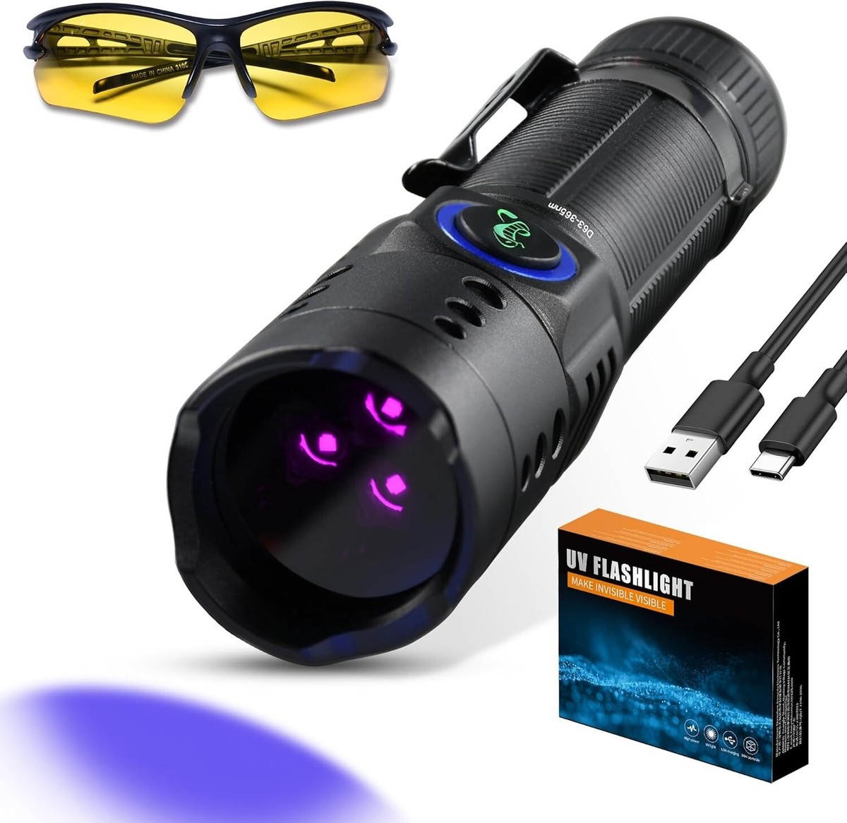 uvbeast new v3 365nm black light uv flashlight uvBeast New V3 365nm Black Light UV Flashlight