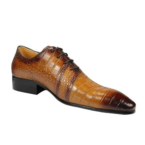 SAOLA Scarpe eleganti Oxford uomo pelle marrone punta derby matrimonio business special