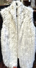 Guess Los Angeles Ivory Faux Fur Knit Vest Size Large