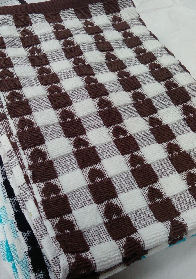 Toalla de té/paño de cocina egipcio 100 % algodón diseño de corazón de lujo 3 colores Foto 2 de 4