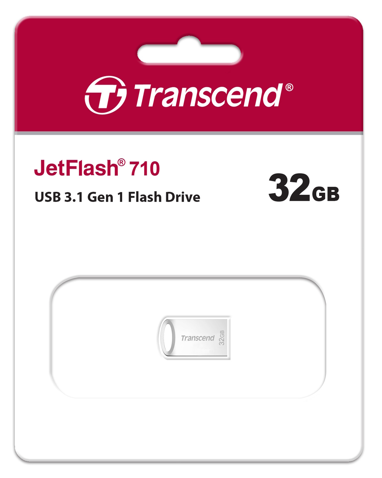 32GB Transcend JetFlash 710S Silver Metallic USB3.0 Flash Drive