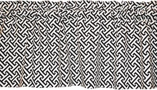 New CROSS section BLACK white LICORICE medium weight fabric window VALANCE lined