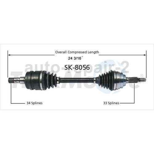 For 2004~2007 Chevrolet Optra TrakMotive Front Left Front Right CV Axle Shaft - Afbeelding 2 van 3