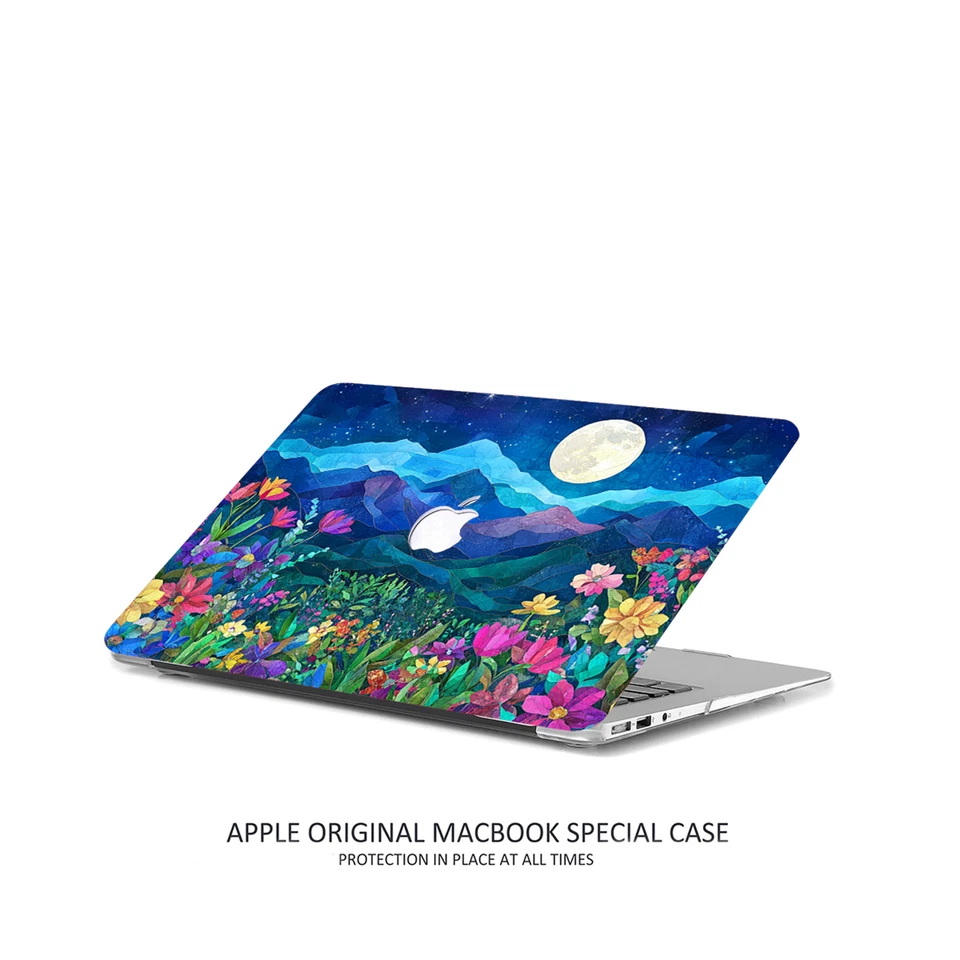 Funda MacBook Cielo Nocturno Floral Vibrante Diseño Montaña y Flor Iluminada por la Luna 2025 Foto 2 de 4