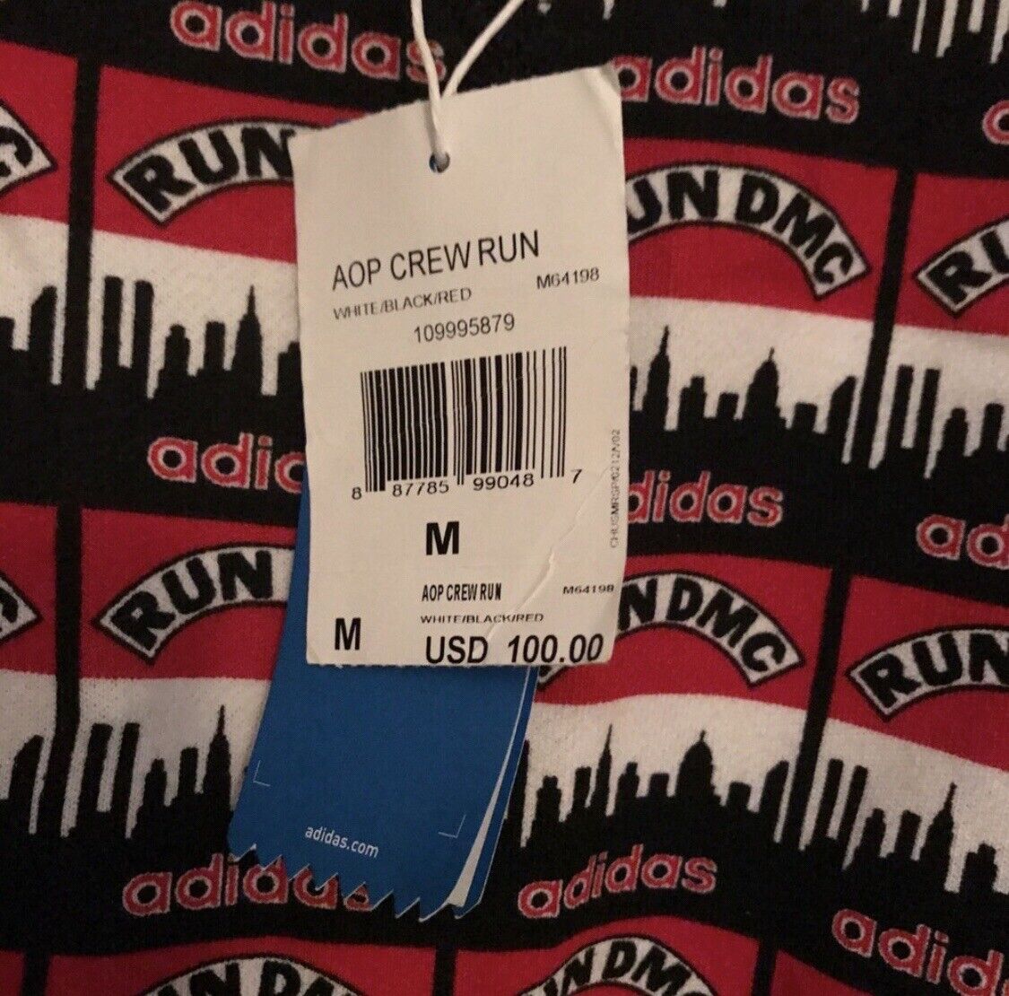 NWT Adidas Originals RUN DMC ALL OVER PRINT CREW Neck NWT Adidas Originals RUN DMC ALL OVER PRINT CREW Neck