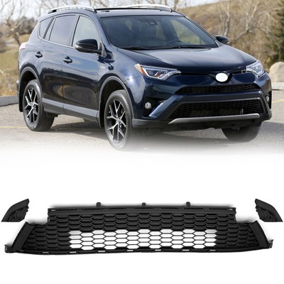 Fit 2016-2018 Toyota RAV4 SE Front Bumper Grille +Tow Hook Cover Cap Pair