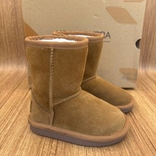 Koolaburra by UGG T Koola Short Boot Toddler 6 Chestnut Suede Faux Fur Worn Once
