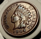 ■ 1904 INDIAN PENNY ONE CENT ☐ EF