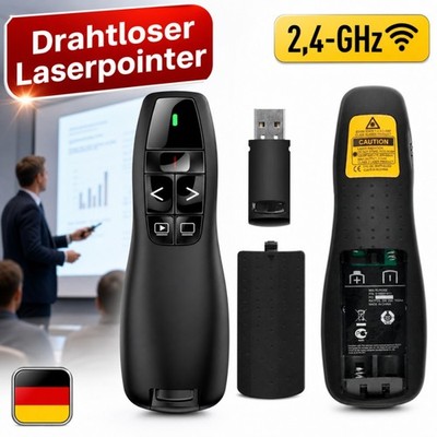 Presenter Wireless GHz Roter Laser USB-Empfänger für PowerPoint Präsentationen