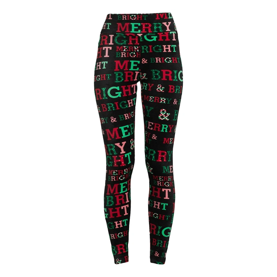 Leggings No Boundaries Juniors Navidad Terciopelo, Verborreage Talla XL (15-17) Foto 4 de 4
