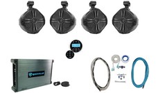  4 Rockville RWB90B Black 8" Marine Wakeboard Swivel Speakers Amp Receiver