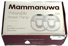 2 Pack Mammanuwa Wearable Breast Pump With Reusable Containers