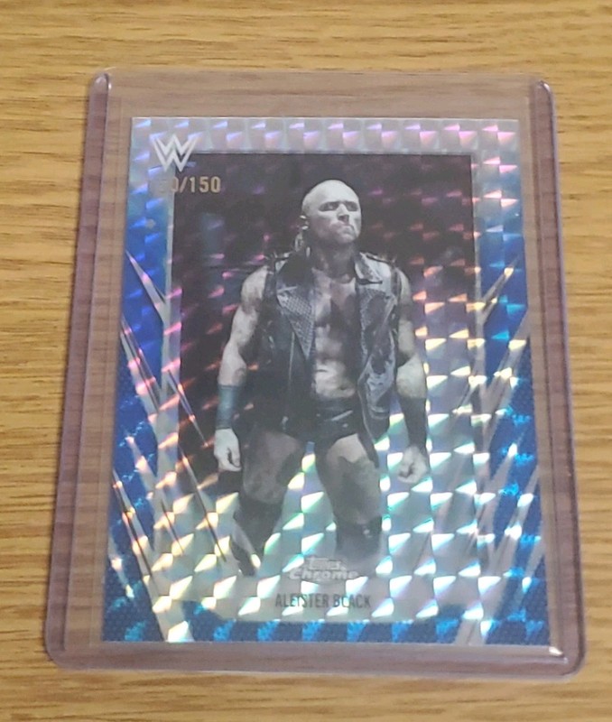 2026 Topps Chrome WWE #28 Aleister Black Blue Geometric Refractor 150/150 Booken