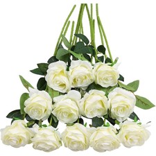 Künstliche Rosen 12er Set Seide braun Hochzeitsdeko Garten Deko Blumen