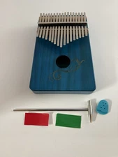 NEW! 17 Key Kalimba Thumb Piano/Tuner/Silicone Thumb Protector/Velvet