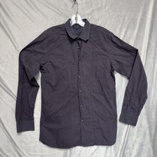 Ted Baker Shirt Mens Medium Purple Striped Button Front Long Sleeve Portugal