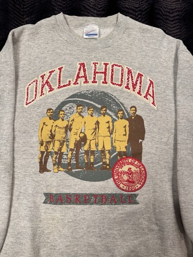 VTG University Of Oklahoma Basketball 1890 Crewneck Sweatshirt Gray Sooners XL - Picture 2 of 7