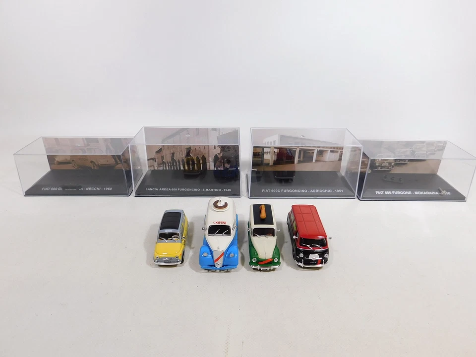 DF782-1# 4X Altaya 1:43 Modelo: Fiat 500/500C/600 + Lancia Ardea 800 Como Nuevo (Embalaje original) Foto 4 de 4