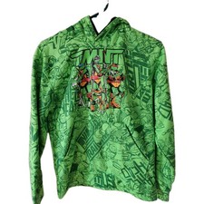TMNT Hoodie Nickelodeon Teenage Mutant Ninja Turtles Neon Green 18 Youth 2015