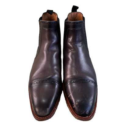 TAFT Havana Chelsea Boots Mens 12 Gray Leather Cap Toe Brogue Ankle Dress Work