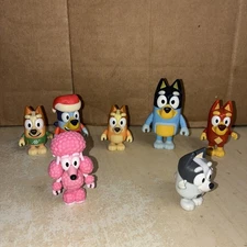 Lot of 7 Bluey & Friends Action Figures - Moose Muffin Rusty Coco