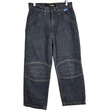 Vtg Fubu Double Knee Boy's Jeans Sz 10 Blue Wide Leg Baggy Skater Y2K 90s