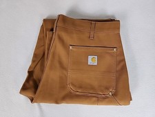 Carhartt Loose Fit Duck Double Front Straight Leg Canvas Jeans 32X34 Men's Brown