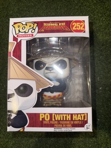 GREAT CONDTION - Funko Pop! Po [with Hat] #252 Vinyl Dreamworks Kung Fu Panda