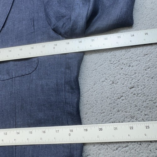 Peter Millar Sport Coat Mens Medium Blue Linen Soft Unstructured Blazer Jacket - Picture 7 of 15