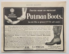 1901 H.J. Putman Boots Victorian Original Print Ad 1900's Minneapolis MN
