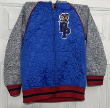 NICKELODEON Paw Patrol Quilted Knit Sweater Toddler Bomber Jacket Red Blue SZ 7