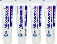 Globe 4 Pack Miconazole Nitrate 2 Antifungal Cream, Cures Most Athletes Foot,