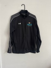 Under Armour Jacket Mens Small Black All Seasons Full Zip Track Sweater LOGO