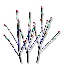 Holiday Bright Lights Twinkling Twigs Set of 3, Lighted Branches, Multi Color,
