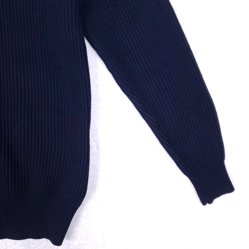 Suéter de cuello falso con cremallera completa acanalado azul marino talla grande de ZARA para hombre Foto 3 de 4