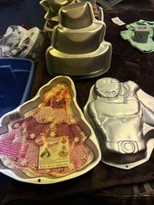 Wilton Cake Pans Lot Of 3 Barbie ‘95, Power Ranger Saban, ‘94, Topsy Turvy, 2004