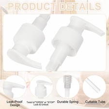 16 Pcs Soap Dispenser Pump Heads for Standard 28/410 Neck Size, White
