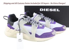 DIESEL S-Serendipity Mask Men S Sneakers EU42.5 Grey Lace Up Almond Toe RRP  200