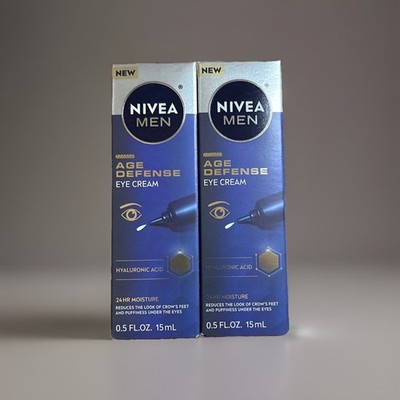 Lot of 2: Nivea Men Age Defense Eye Cream 24-Hour Hydrating 0.5 Fl Oz