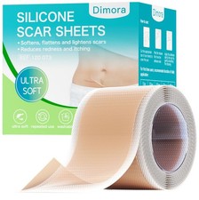 Dimora Medical Grade Silicone Scar Sheets -Ultra Soft Silicone Scar Tape 1.6  x6