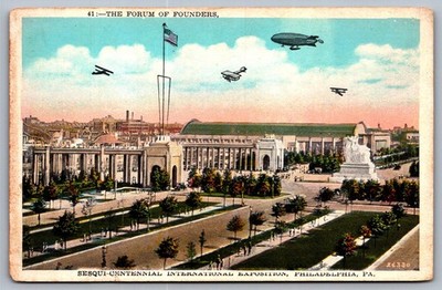 1920s Forum of Founders Sesqui-Centennial Exposition Philadelphia PA Postcard