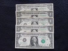 2013 New York FT WORTH Star Note (5) $1 Star Note bills 