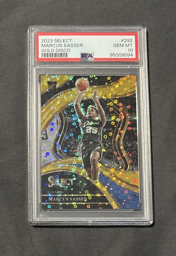 2023-24 Panini Select Marcus Sasser Courtside GOLD Disco RC #292 SSP /10 PSA 10